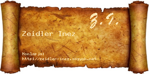 Zeidler Inez névjegykártya